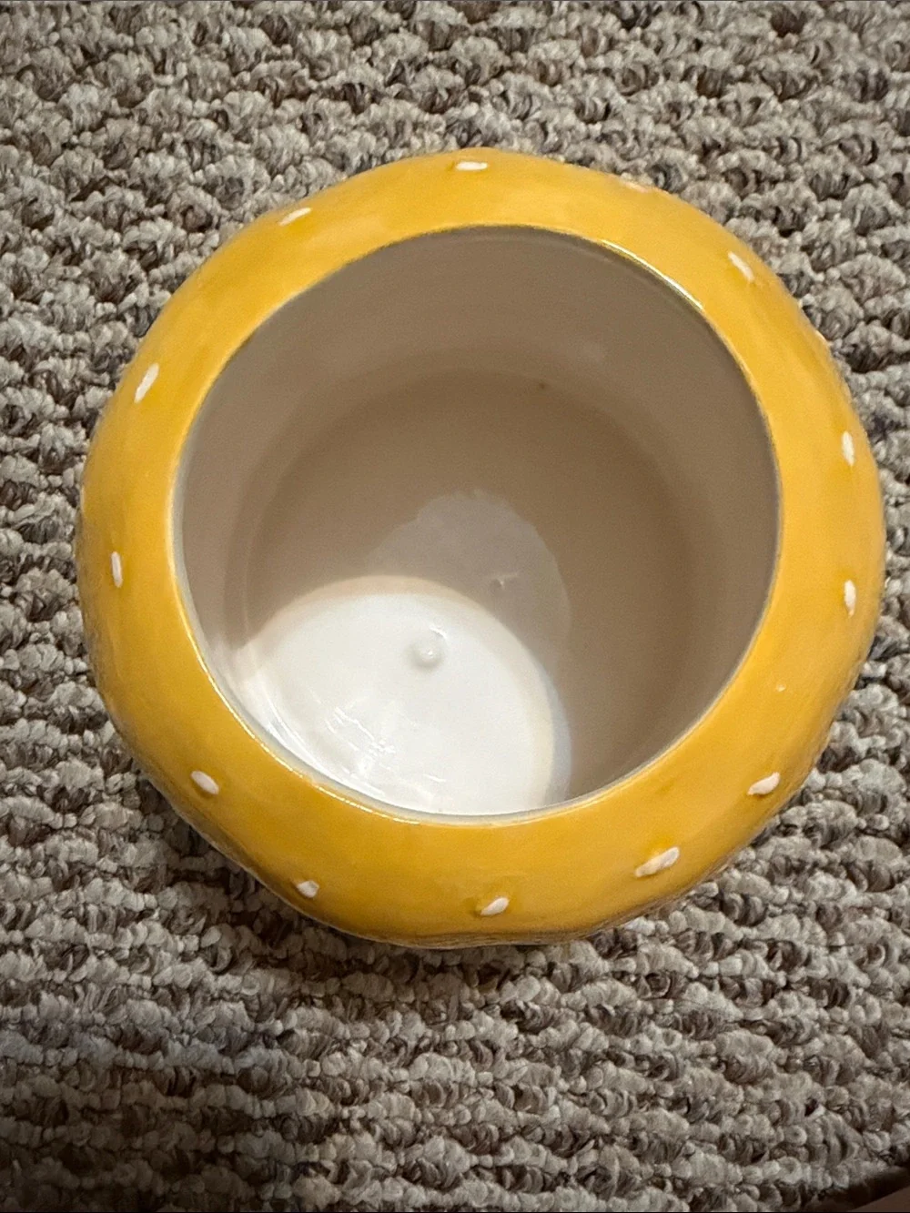 Yellow Ceramic Burger-Shaped Decorative Vase/Planter